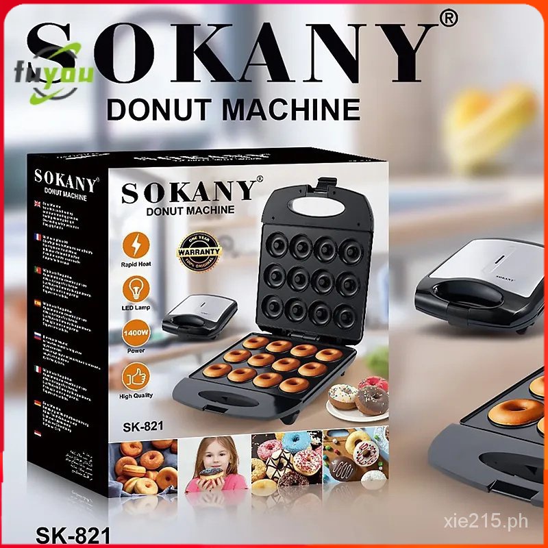 SOKANY 12 Hole Mini Donut Maker Machine Donut Machine Electric 1200W