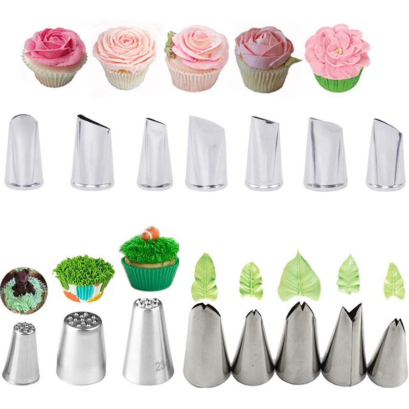 Pcs Grass Rose Petal Leaves Nozzles Piping Cake Decorating Tool