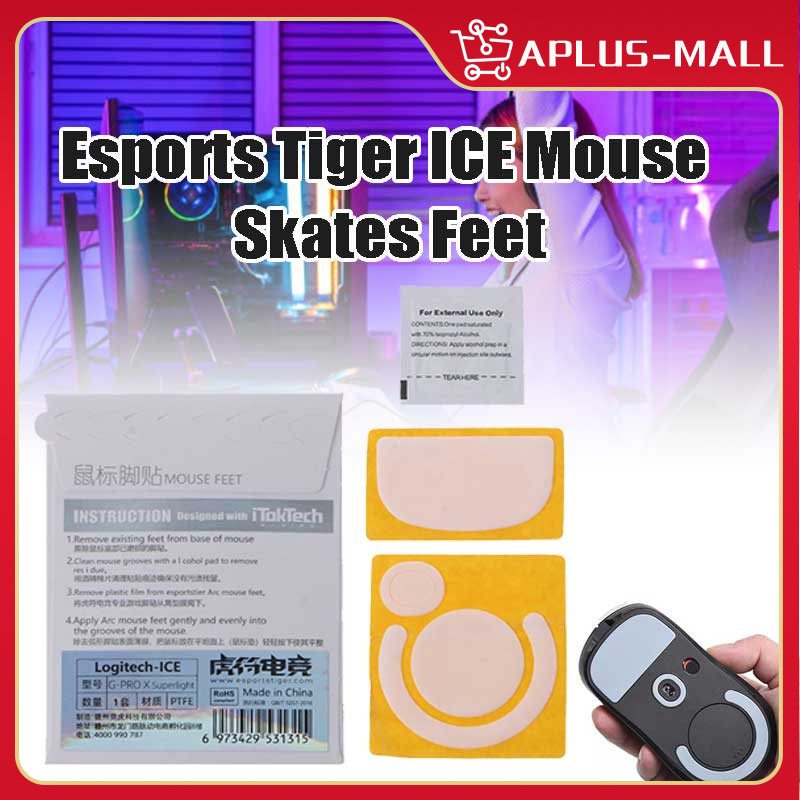 Set Esports Tiger Ice Mouse Skates Feet Logitech G Pro X Superlight