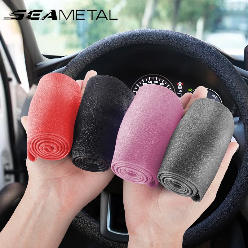 SEAMETAL Silicone Auto Car Steering Wheel Cover Anti Slip For 33 40CM