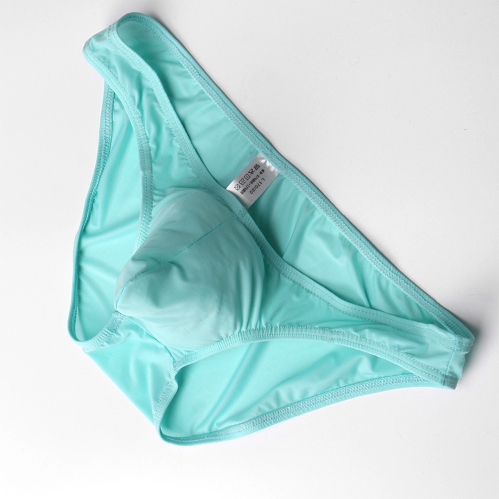 Mens Panties Sexy Low Waist Ice Silk Bikini Pouch Sissy Thong Briefs