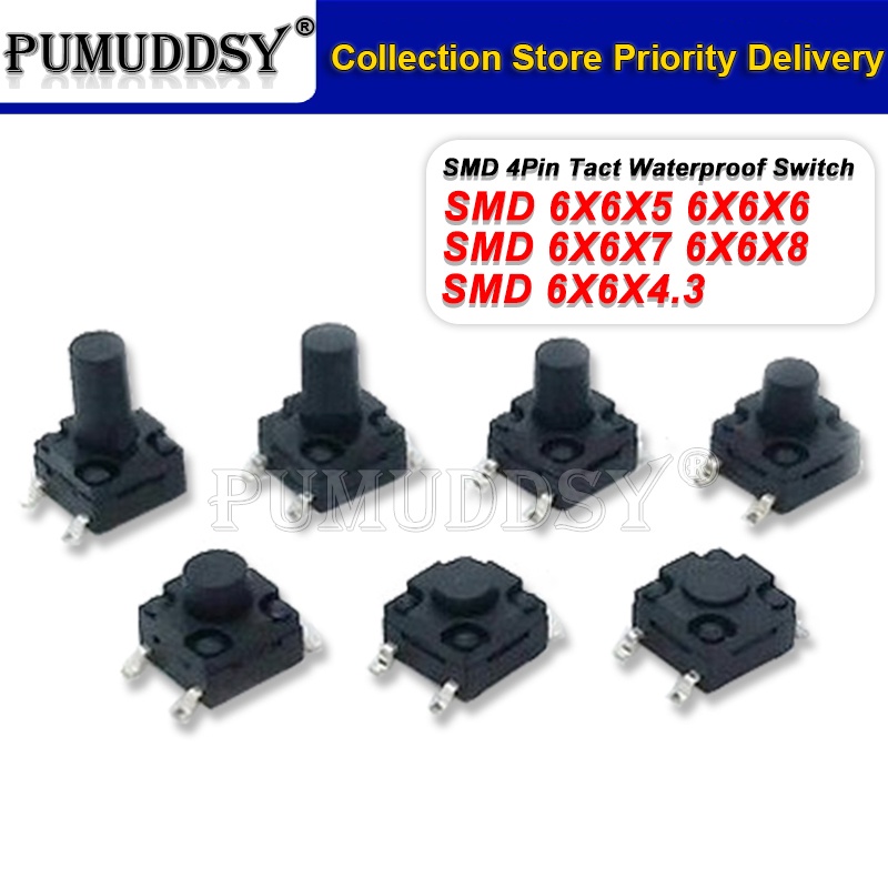 20Pcs 6X6 PCB Tactile Tact Mini Push Button Switch SMD 4pin Micro