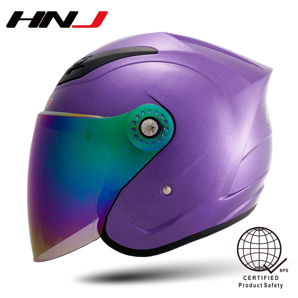 Hnj A Half Face Helmet For Motorcycle Tinted Visor Shopee