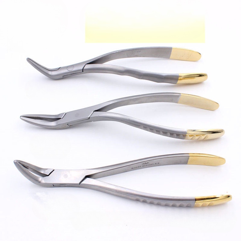 Dental Residual Root Tweezers Tooth Extraction Forceps Curved Maxillary