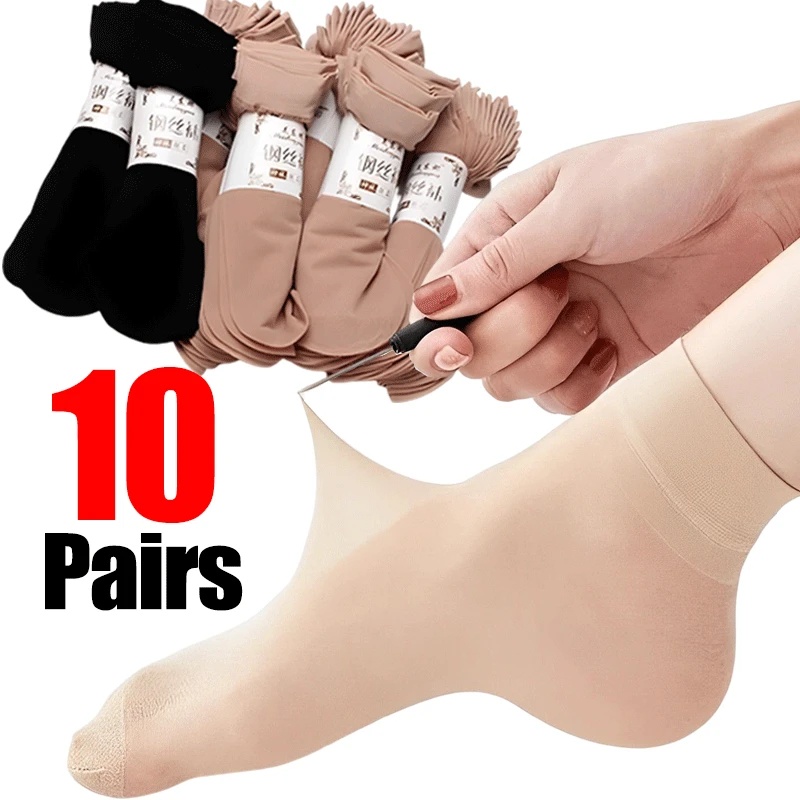 10 Pairs Women S Ankle Socks Ultra Thin Elastic Silky Short Socks