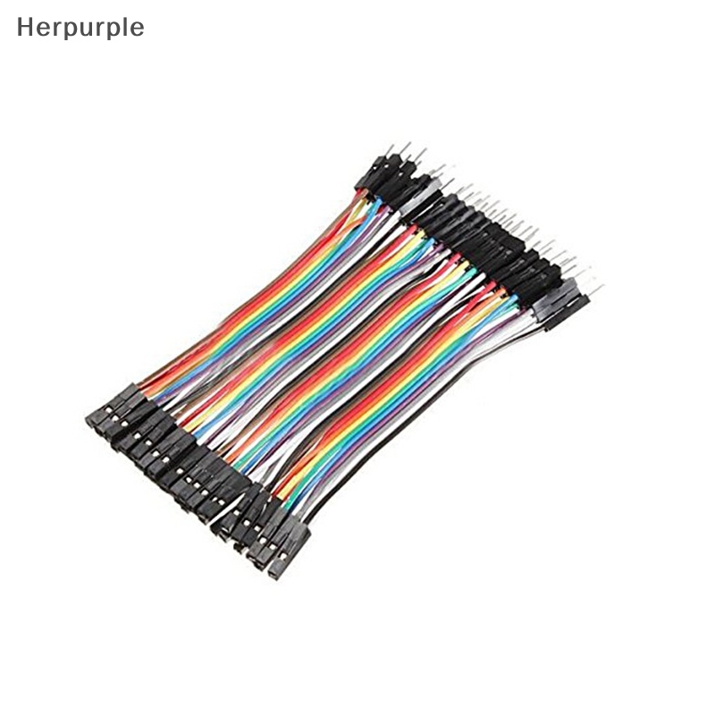 Herpurple 40pcs Dupont 10CM Male To Female Jumper Wire Ribbon Cable For