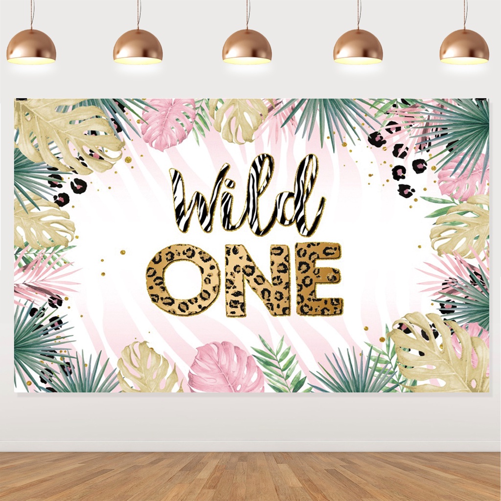 JOYMEMO Safari Wild One Backdrop Banner Birthday Decorations Wild One