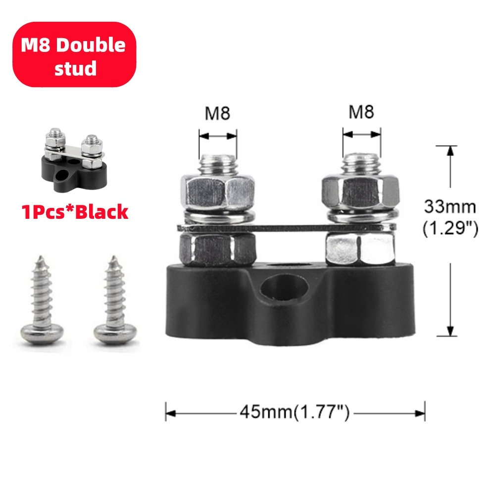 M6 M8 M10 Terminal Block Studs Bus Bar 5 16 1 4 BusBar Positive