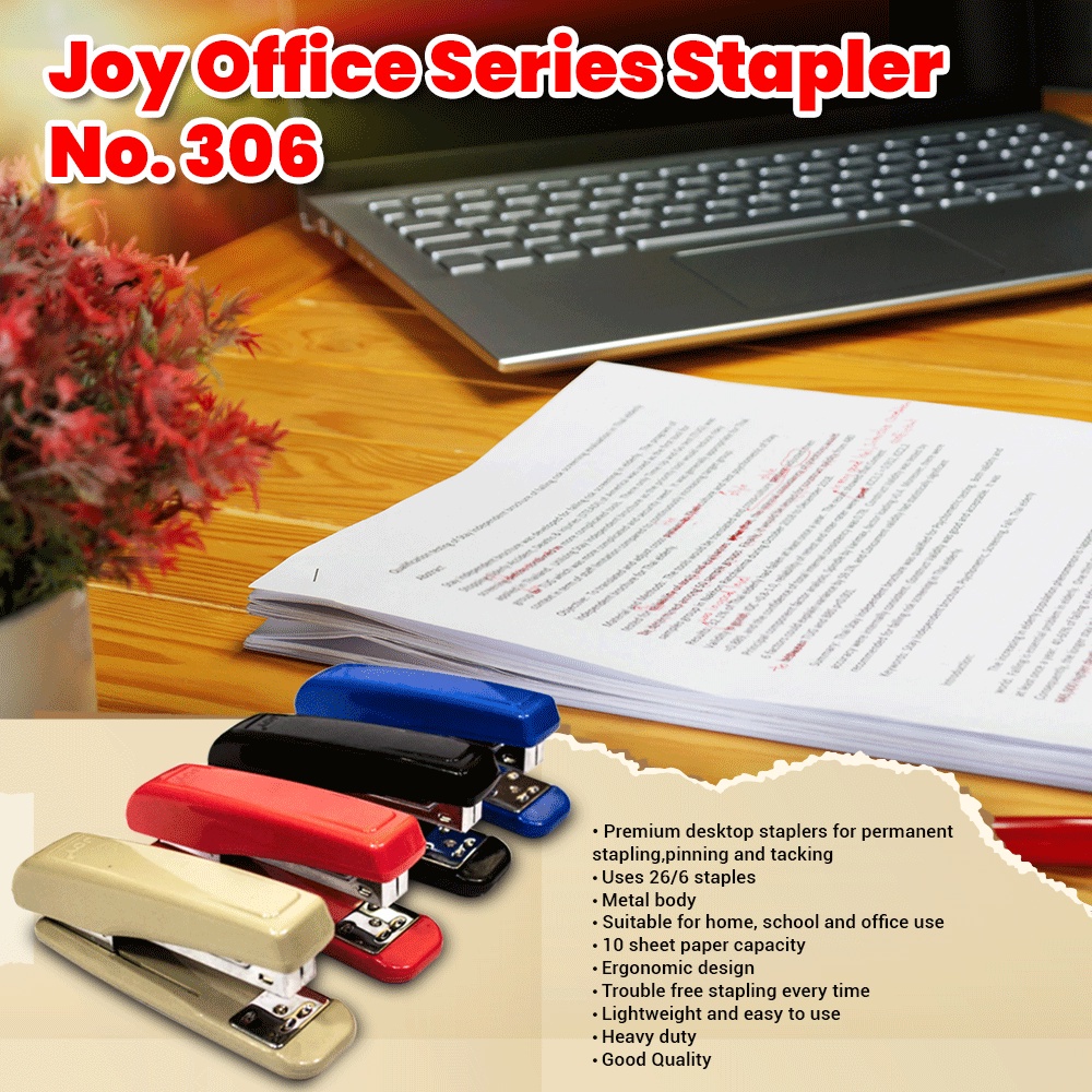 HFC Joy Heavy Duty Stapler Office Series Stapler Without Remover No 306