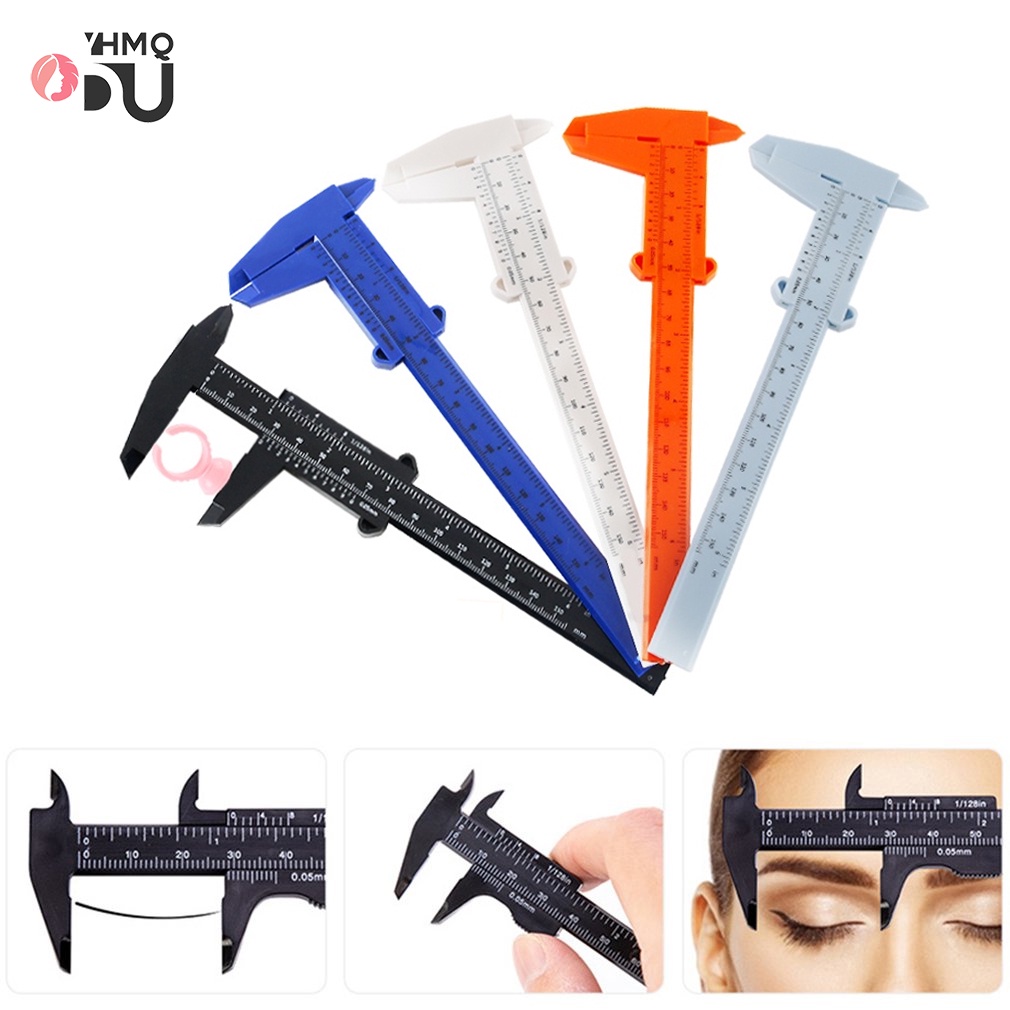 Portable Double Scale Mm Plastic Eyebrow Measuring Vernier Caliper