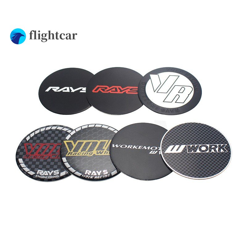 Flightcar 4PCS LOT Car Racing 50MM Wheel Cover Cap Sticker RAYS VOLK VR