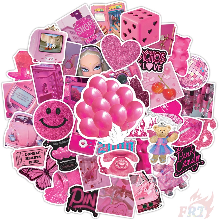 50Pcs Set Pink Barbie Styles Art Series 01 Stickers DIY Fashion