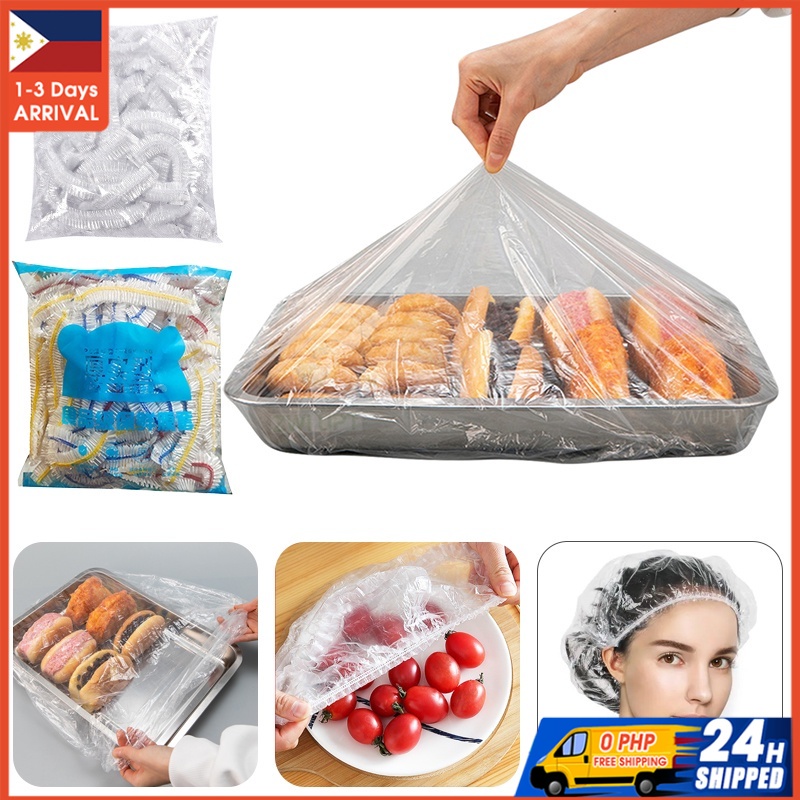 100pcs Disposable Food Storage Cover Elastic Food Stretch Wrap Fresh