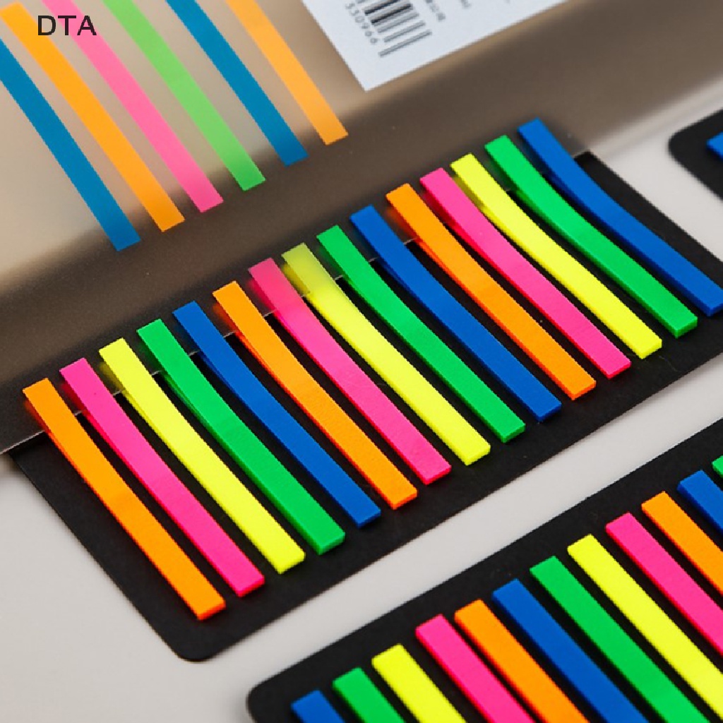 DTA 160 300pcs Color Transparent Fluorescent Index Tabs Flags Sticky