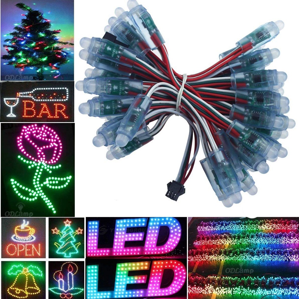 50leds F12mm WS2811 2811 IC Full Color Pixel LED Module Light Input DC