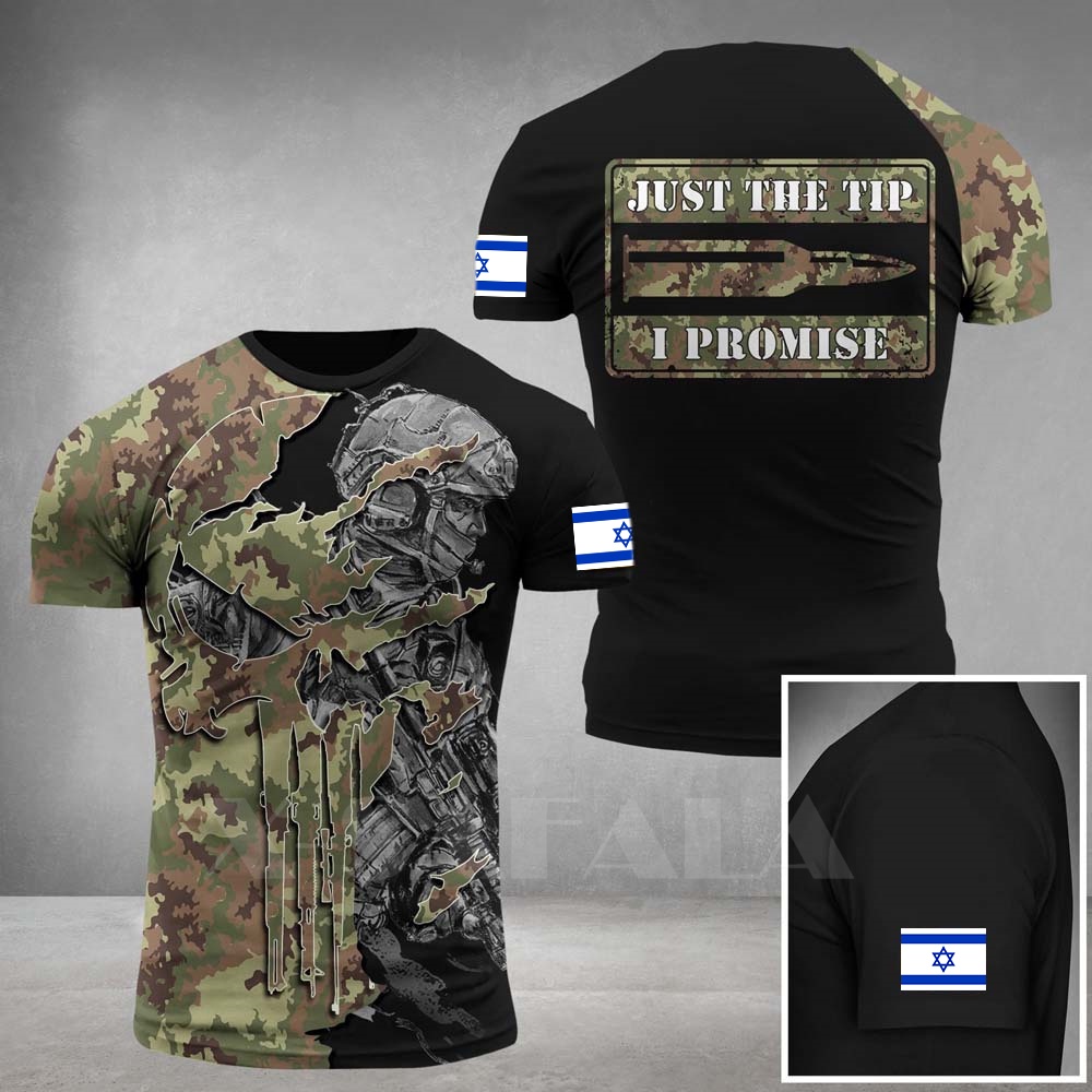 Israeli Flag Fan Army T Shirt For Men 3D Printed Flag Design Short