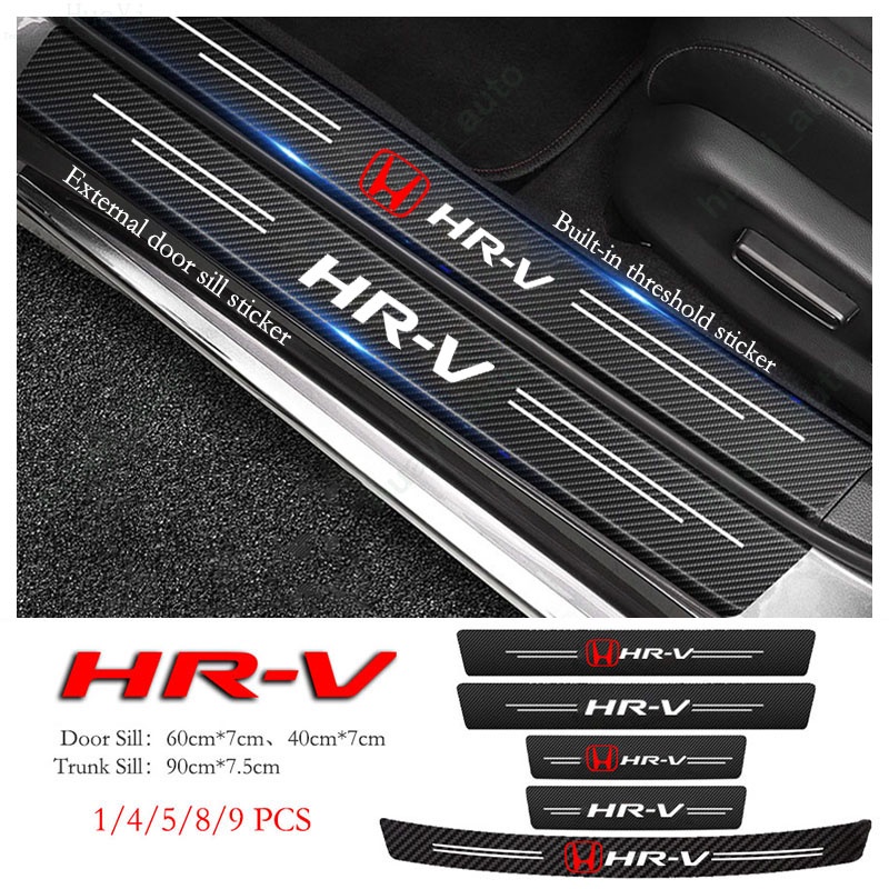 Honda Hrv Hr V Car Door Sill Sticker Anti Scratch Carbon Fiber Leather