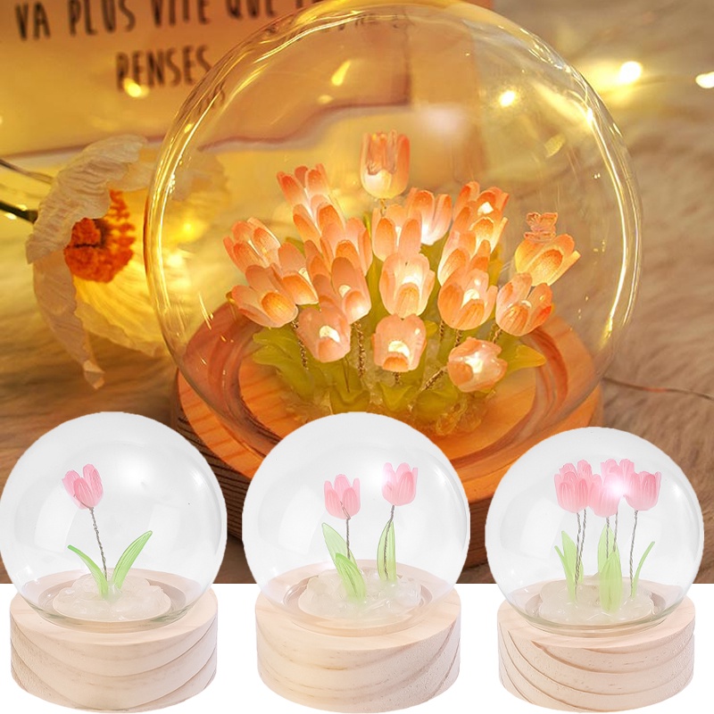 Simulation Tulip Flower Night Light Battery Powered Handmade DIY LED