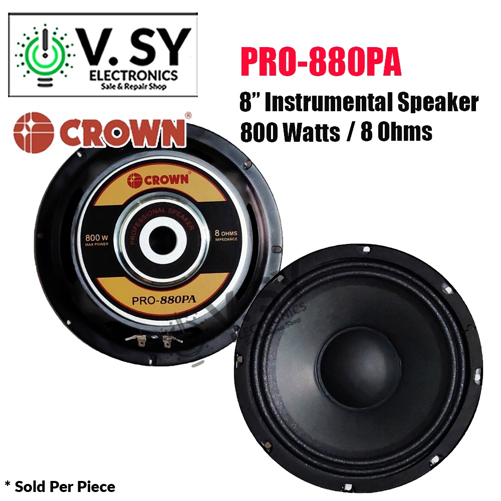 Original Crown Pro Pa Instrumental Speaker Ohms Watts