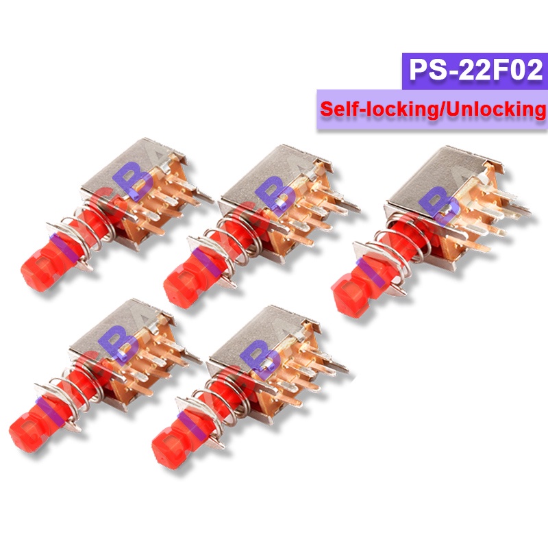 Pcs Ps F Six Pin With Lock Self Locking Unlocking Push Button