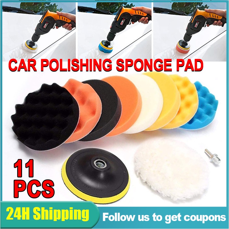 11 PCS Polishing Sponge Pad Kit Wool Waxing Buffing Foam Pads For Car