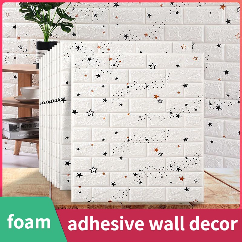 3D Foam Wallpaper Dinding Design Wall Decor Cartoon Wall Paper Adhesive