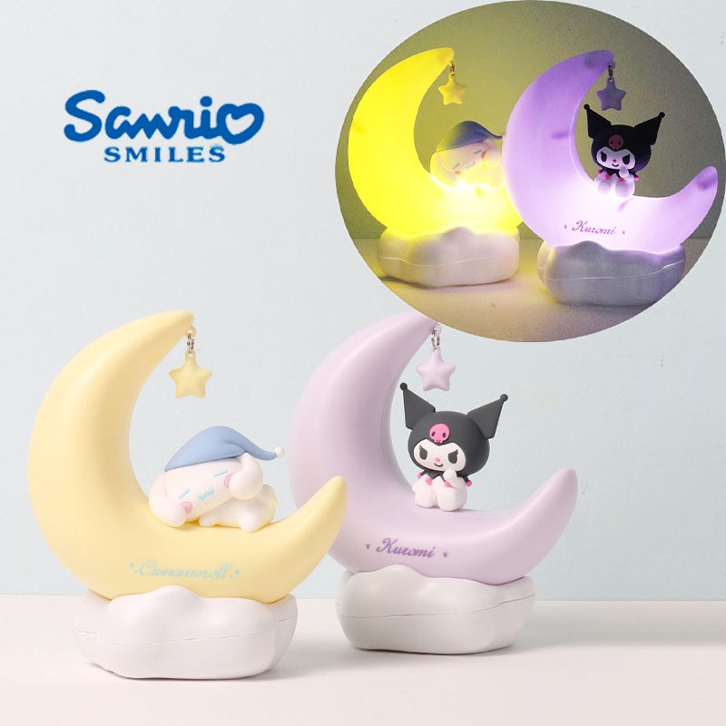 Sanrio Kuromi Cinnamonroll Moon Led Light Kawaii D Cartoon Ornament