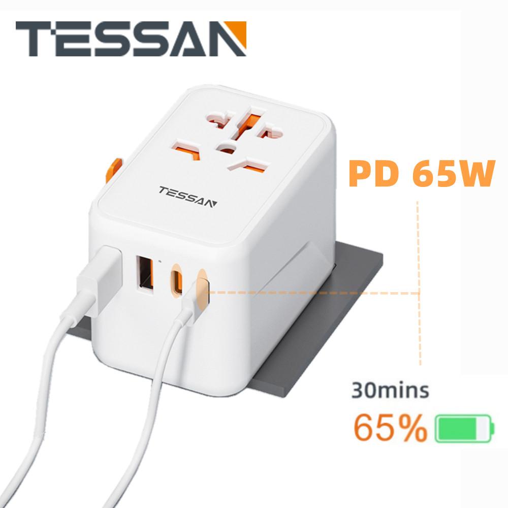 Tessan Universal Travel Adapter With Usb Type C Pd W W