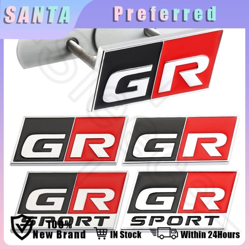 3D GR SPORT Decal Front Hood Grille Metal Emblem Logo Sticker Car