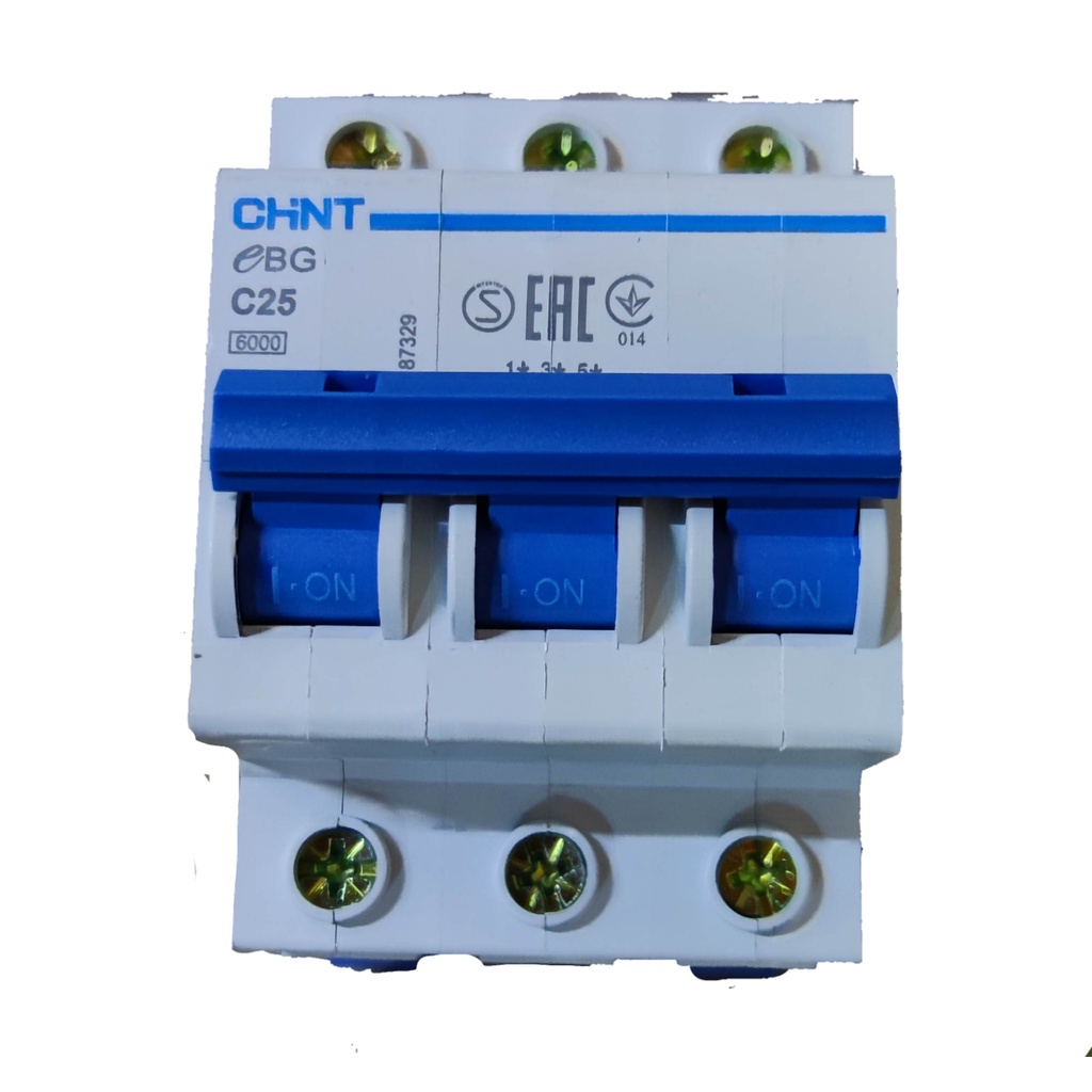 CHINT 25A 3Pole Miniature Circuit Breaker 6 KAIC 220V DIN Rail Type MCB