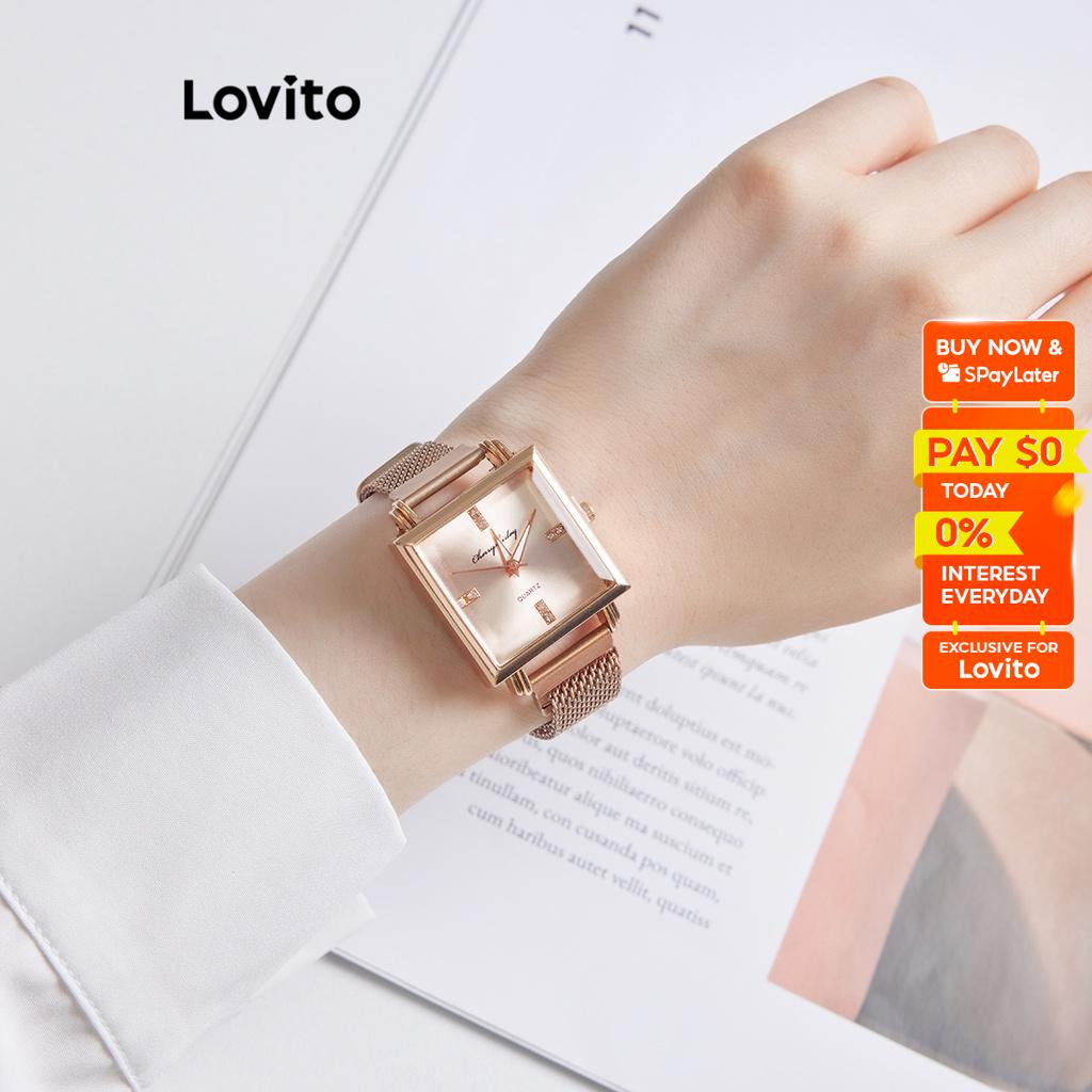 Lovito Women Metal Quartz Watch L60AD114 Shopee Philippines