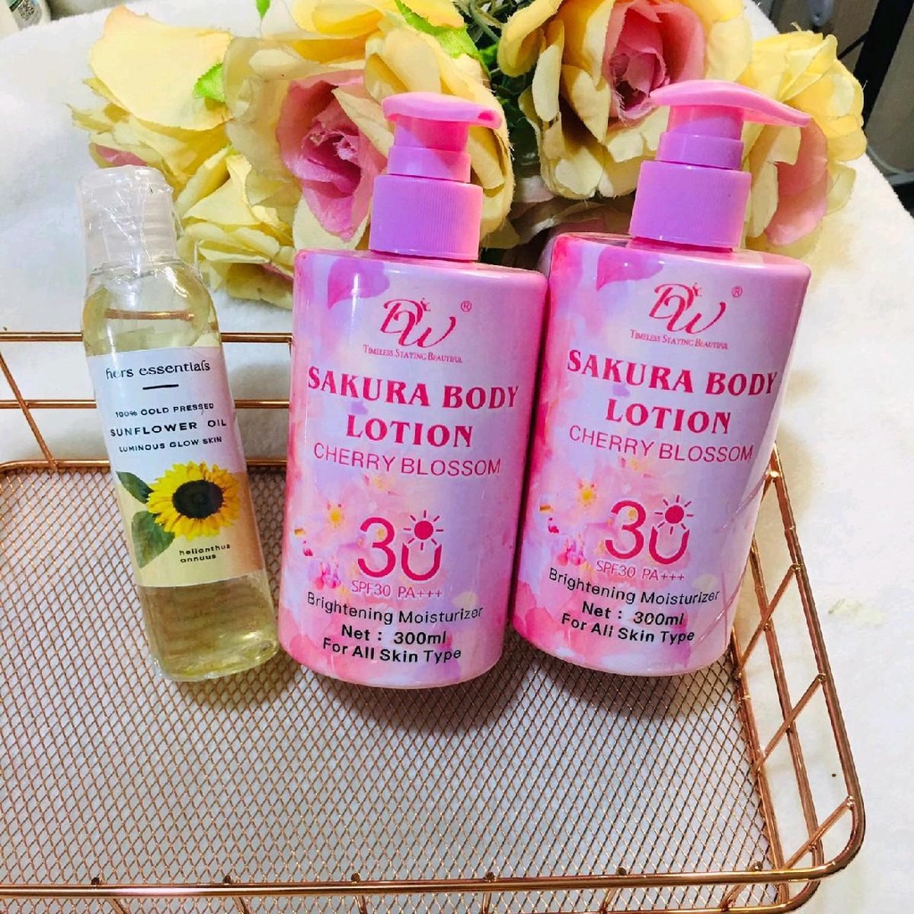 2 Sakura Whitening Lotion With SPF Sunflower Oil All Skin Whitening