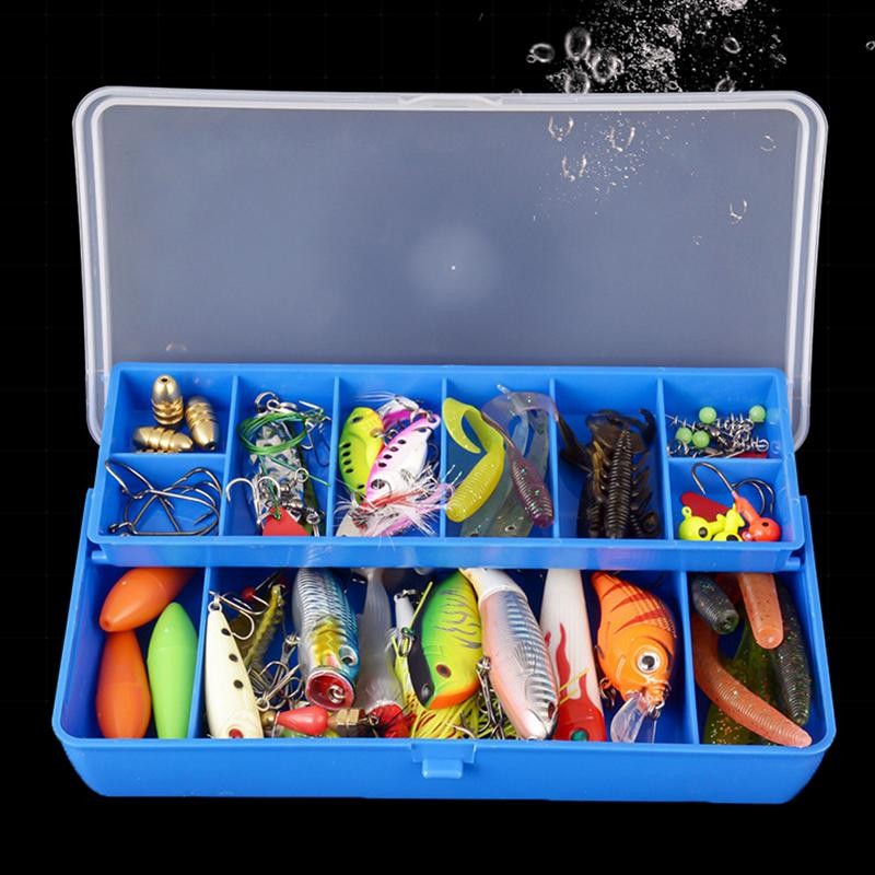 HGB Portable Fishing Tackle Box 11 Compartments Double Deck Storage