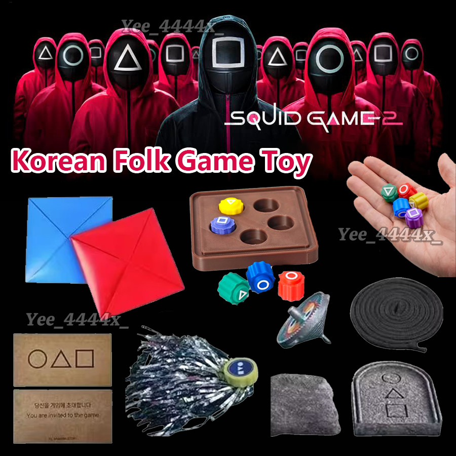 Korean Folk Game Set Squid Game 2 Jebi Chagi Gong Gi Biseokchigi