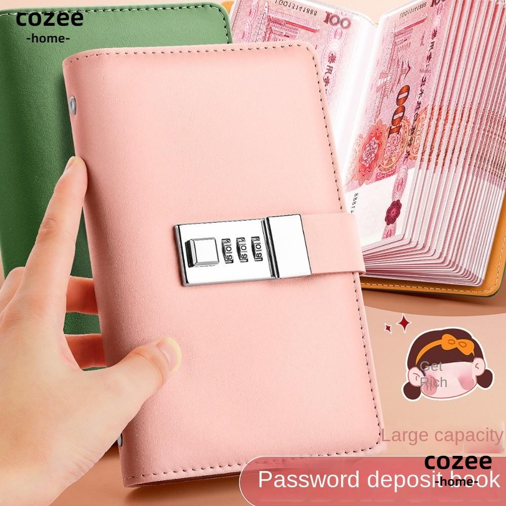 COZEE 100 Envelopes Money Saving Challeng Save Money PU Mini Binder