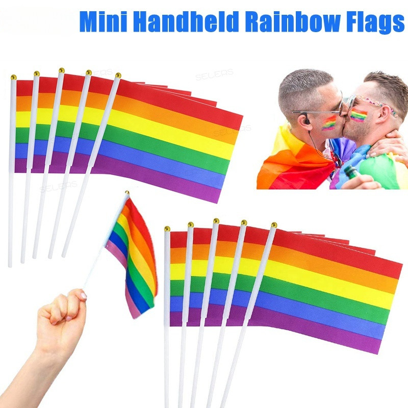 Pcs Rainbow Flags Gay Pride Flags Handheld Rainbow Flags Small