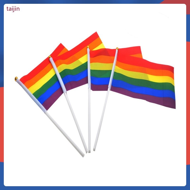 Pcs PCS Pcs Small Rainbow Pride Gay Stick Flag HandHeld Mini