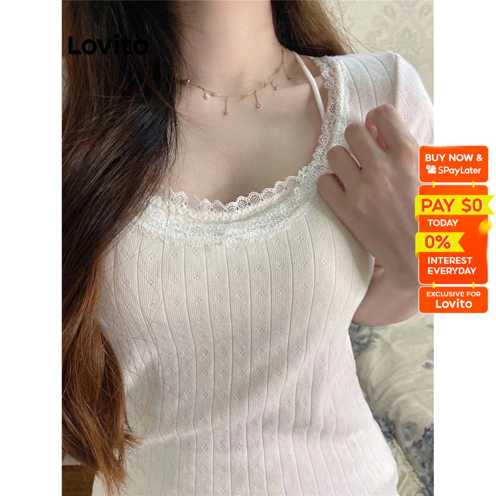 Lovito Casual Plain Bow Front Short Sleeves T Shirts For Women LNE07136