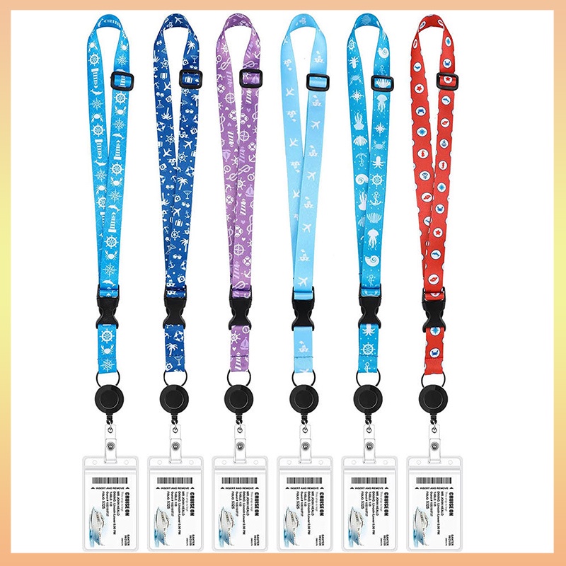 Cruise Lanyards Adjustable Lanyard With Retractable Reel Waterproof