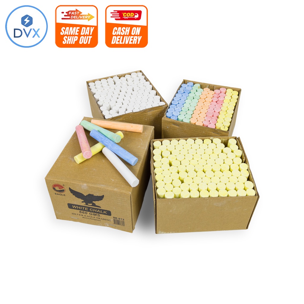 COD DVX Dustless Blackboard Chalk White Yellow Assorted Colored Chalk