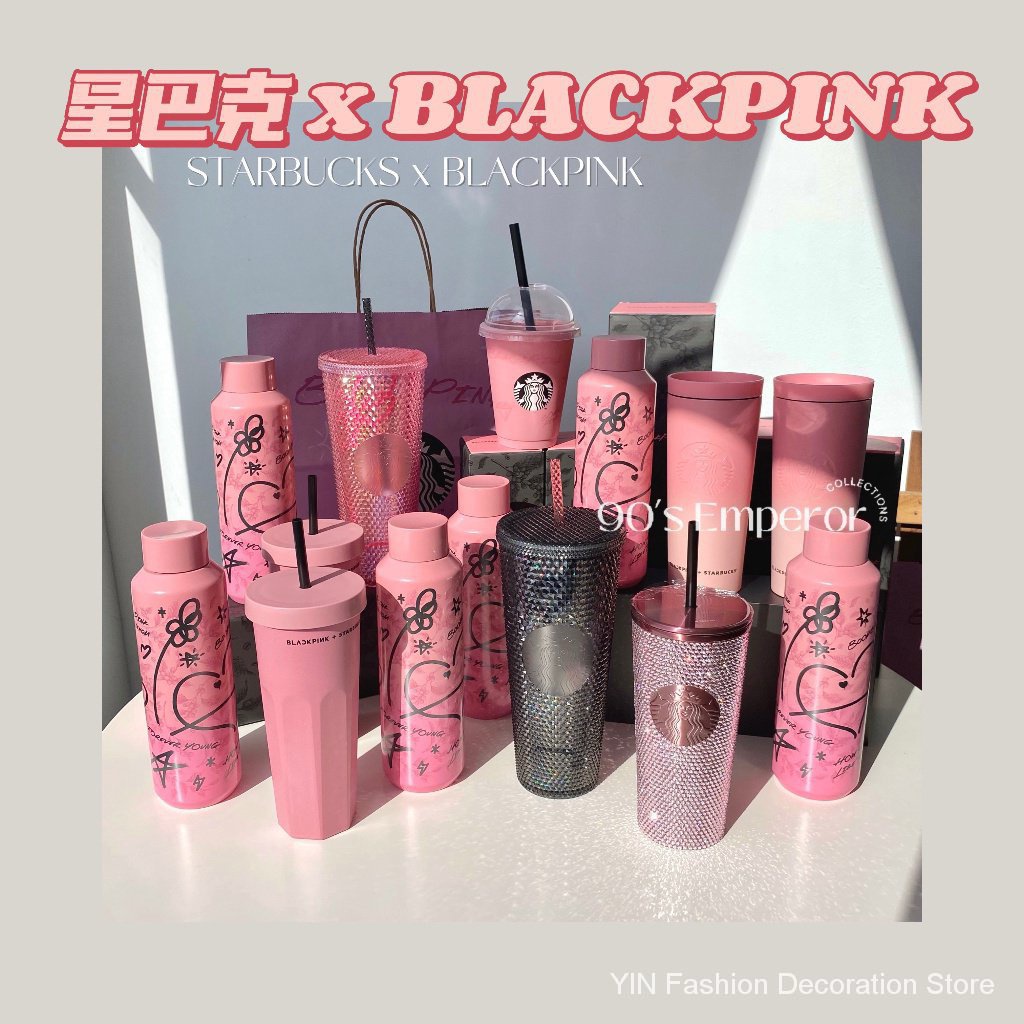 Starbucks Blackpink Rhinestone Texa Pink Mug Tumbler Yoga Mat