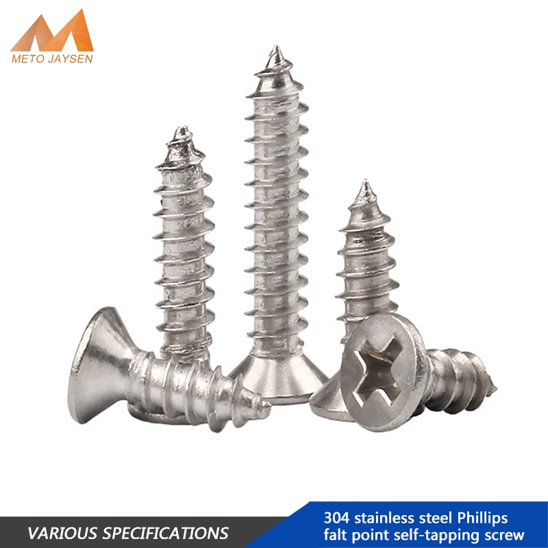 M M Stainless Steel Cross Recessed Flat Head Self Tapping Screws