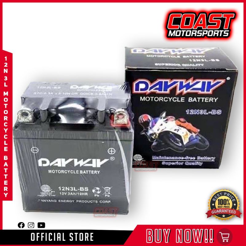 Hot Sale Dayway Motorcycle Battery L L L Shopee Philippines