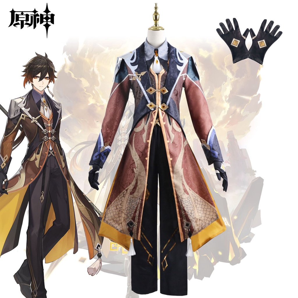 Genshin Impact Zhongli Cosplay Costume And Zhongli Wig Zhongli Shoes