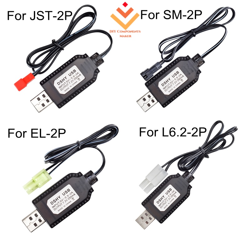 USB Power Charger Cable 7 2V 250mA Output Ni Cd Ni Mh Battery Pack USB