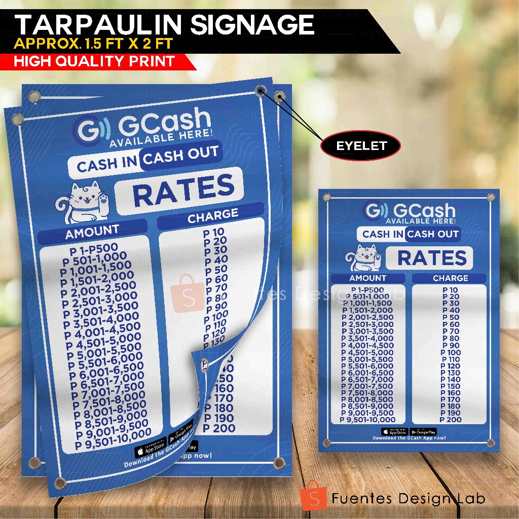 Pcs Gcash Business Tarpaulin Gcash In Out Tarpaulin Signage Load