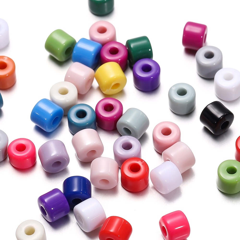 St Kunkka 50pcs 100pcs 5 6mm Acrylic Straight Beads Can Be Used For