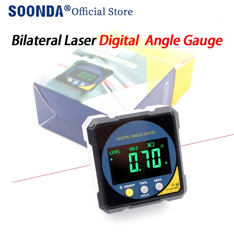 Digital Protractor Laser USB Inclinometer 360 Level Angle Finder