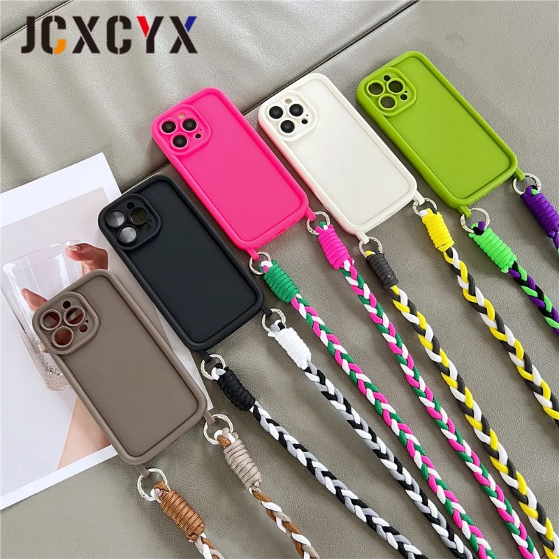 Luxury Matte Liquid Silicone Crossbody Necklace Cord Lanyard Soft