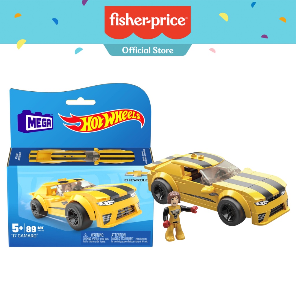 Mega Bloks Hot Wheels Real World Racers Toy Car With Mini Figure Camaro Chevrolet Toy Car